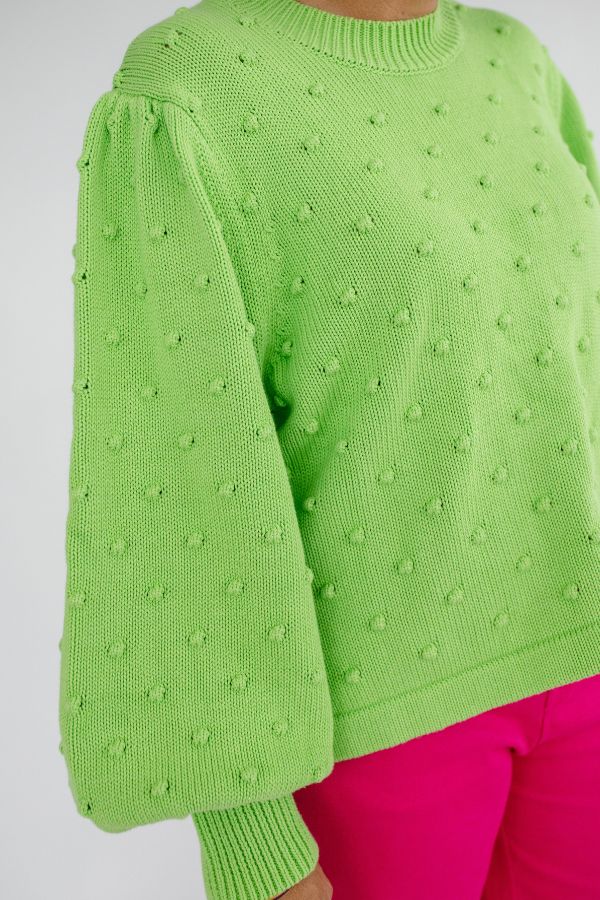 Lime Bobble Knit