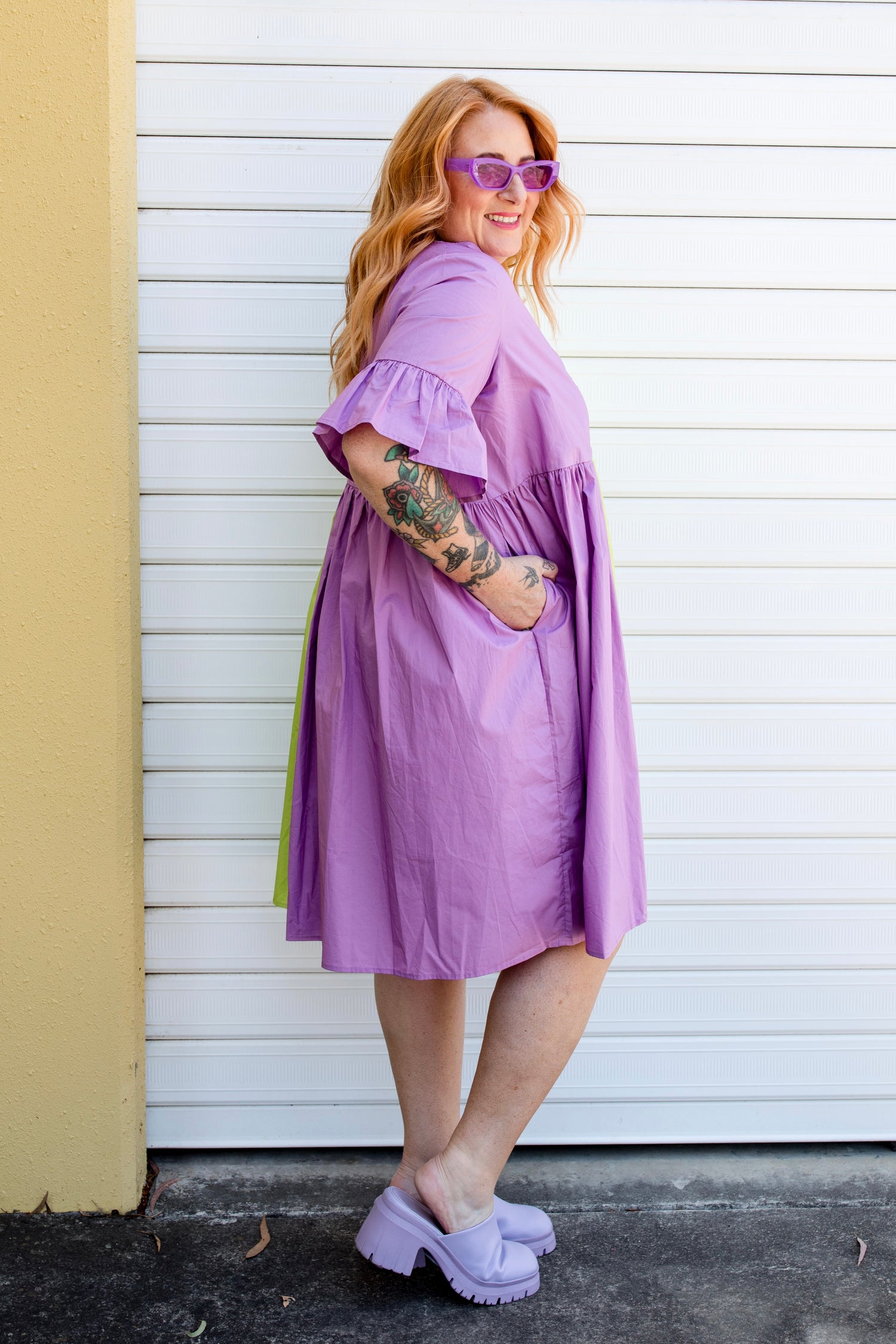 Half Half smock dress