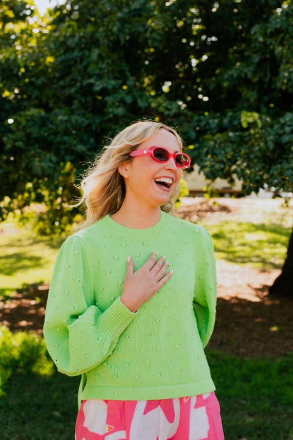 Lime Bobble Knit