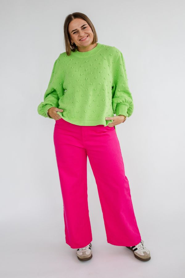 Lime Bobble Knit