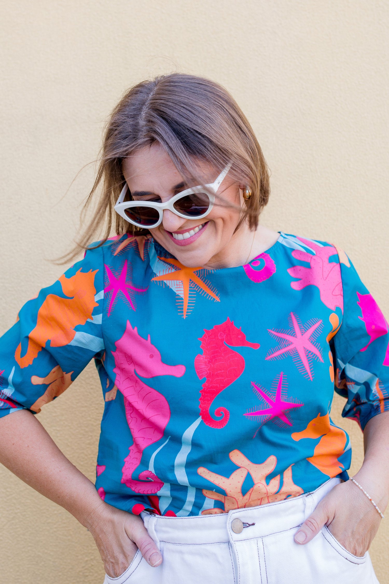 Deep Water Whimsy cropped top