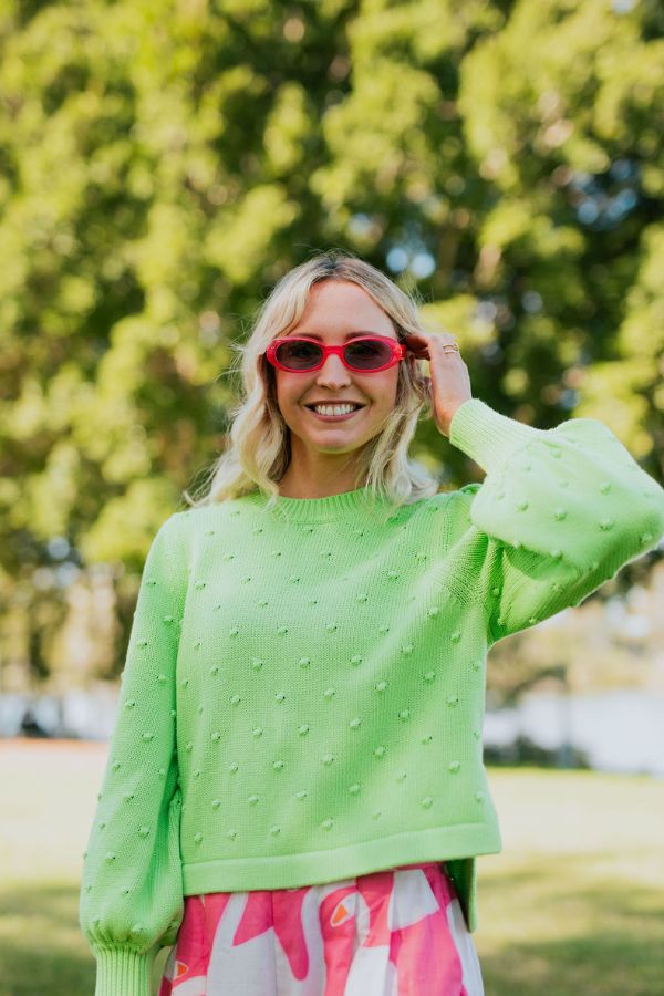 Lime Bobble Knit