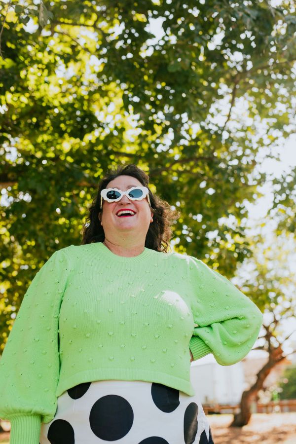 Lime Bobble Knit