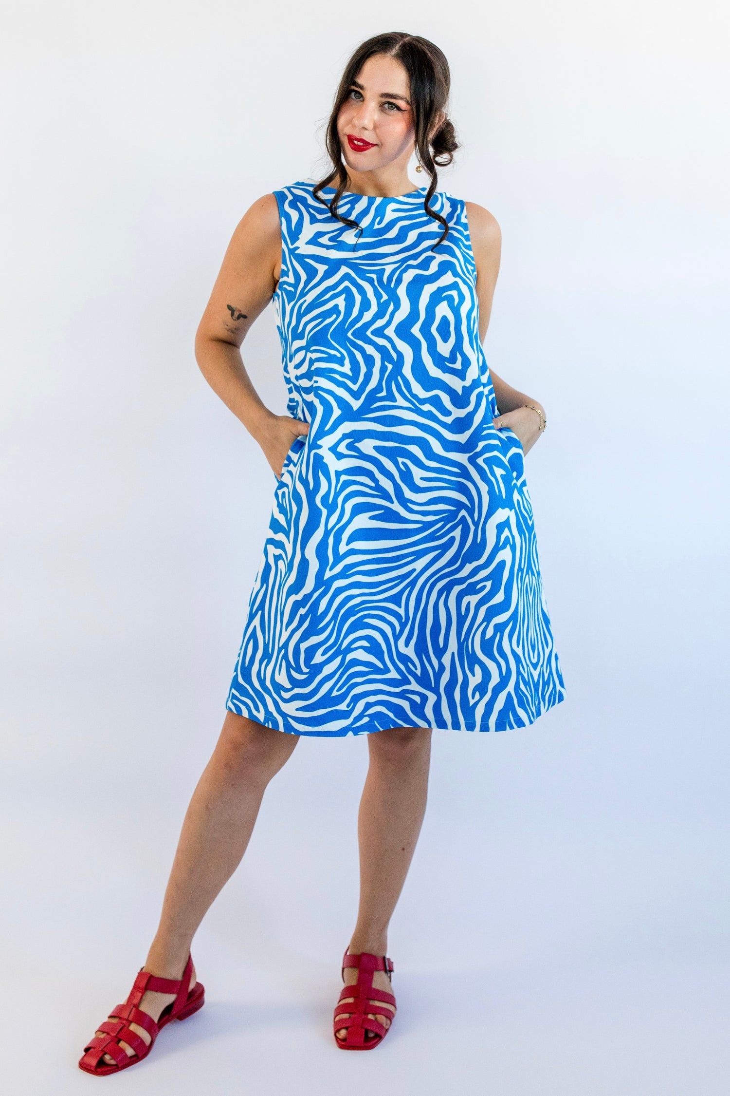 Zebra Hues Reversible A-Line Dress