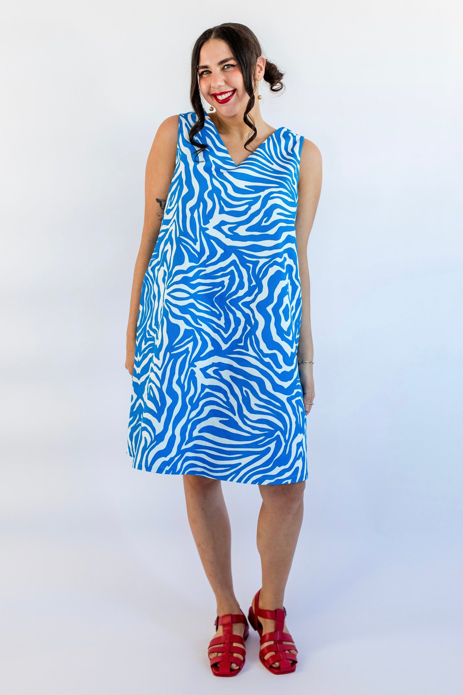 Zebra Hues Reversible A-Line Dress