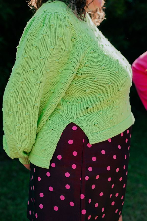 Lime Bobble Knit