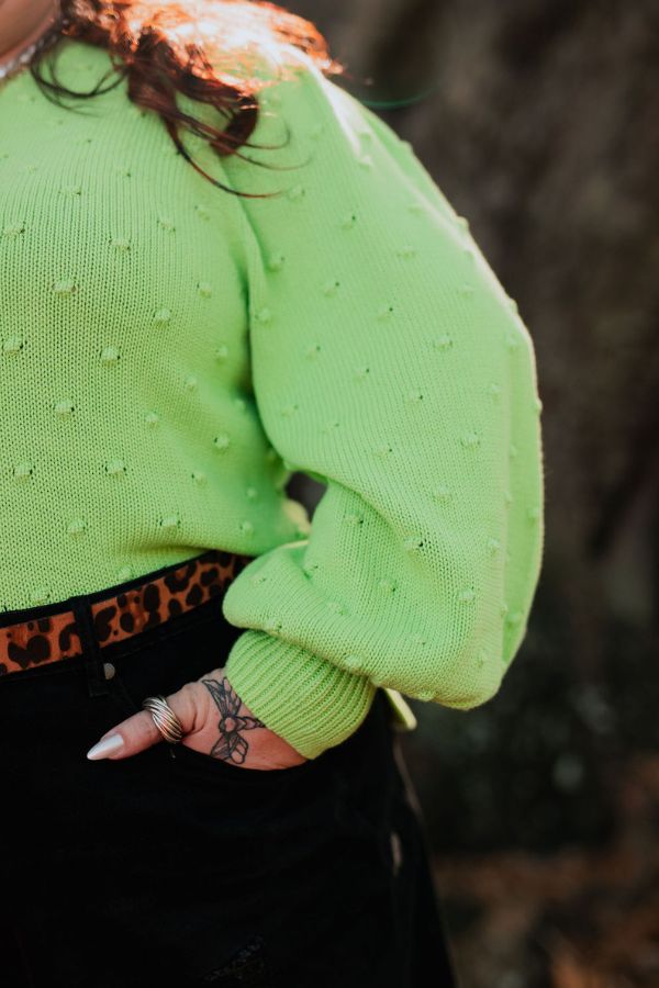 Lime Bobble Knit
