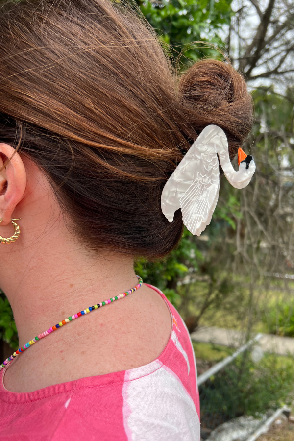 White Swan Claw Clip