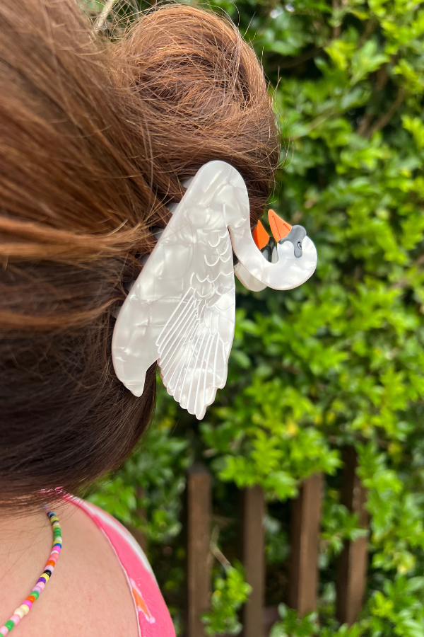 White Swan Claw Clip