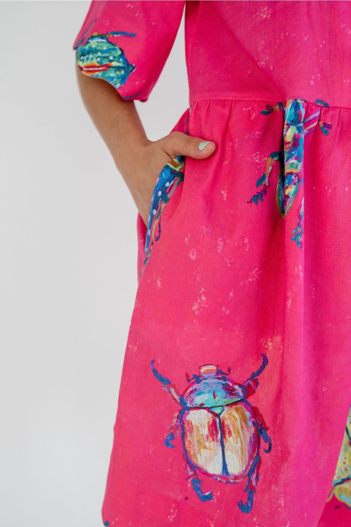 Pinkmas Beetle Wavy Dress