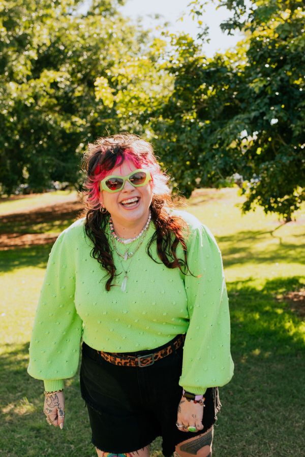 Lime Bobble Knit