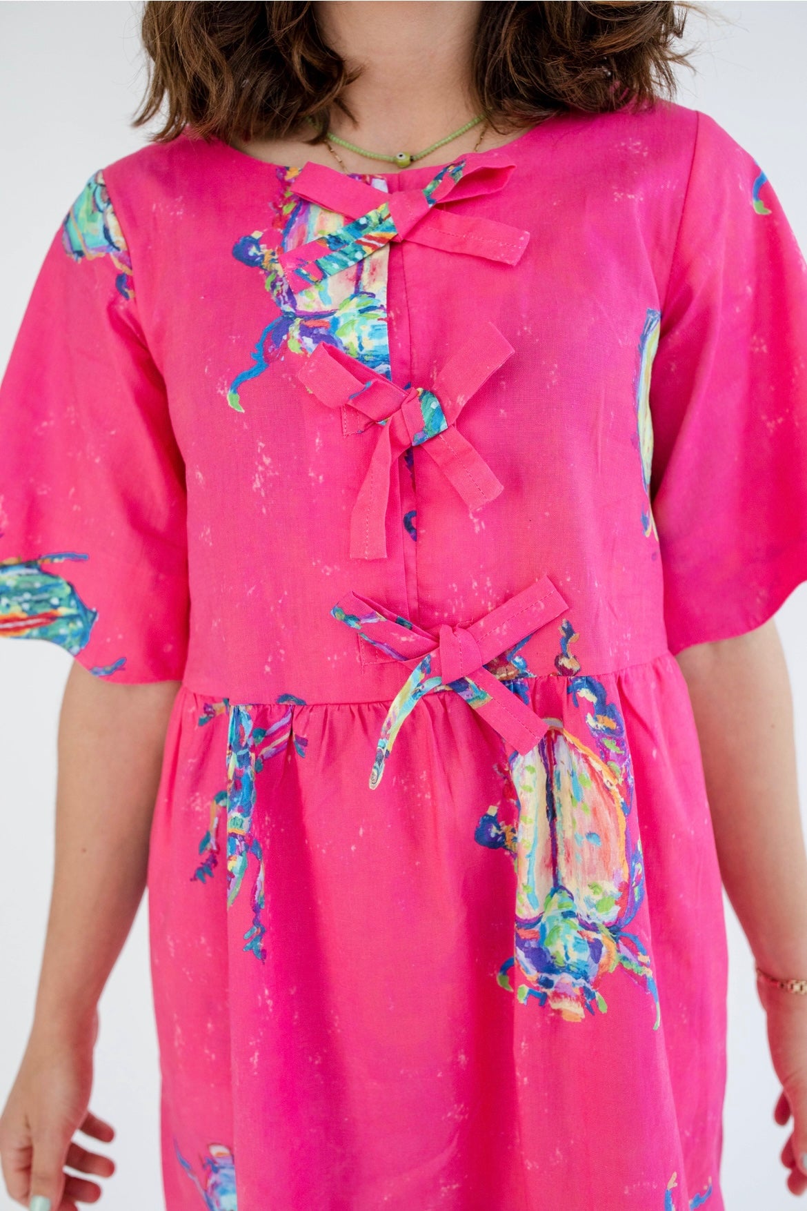 Pinkmas Beetle Wavy Dress