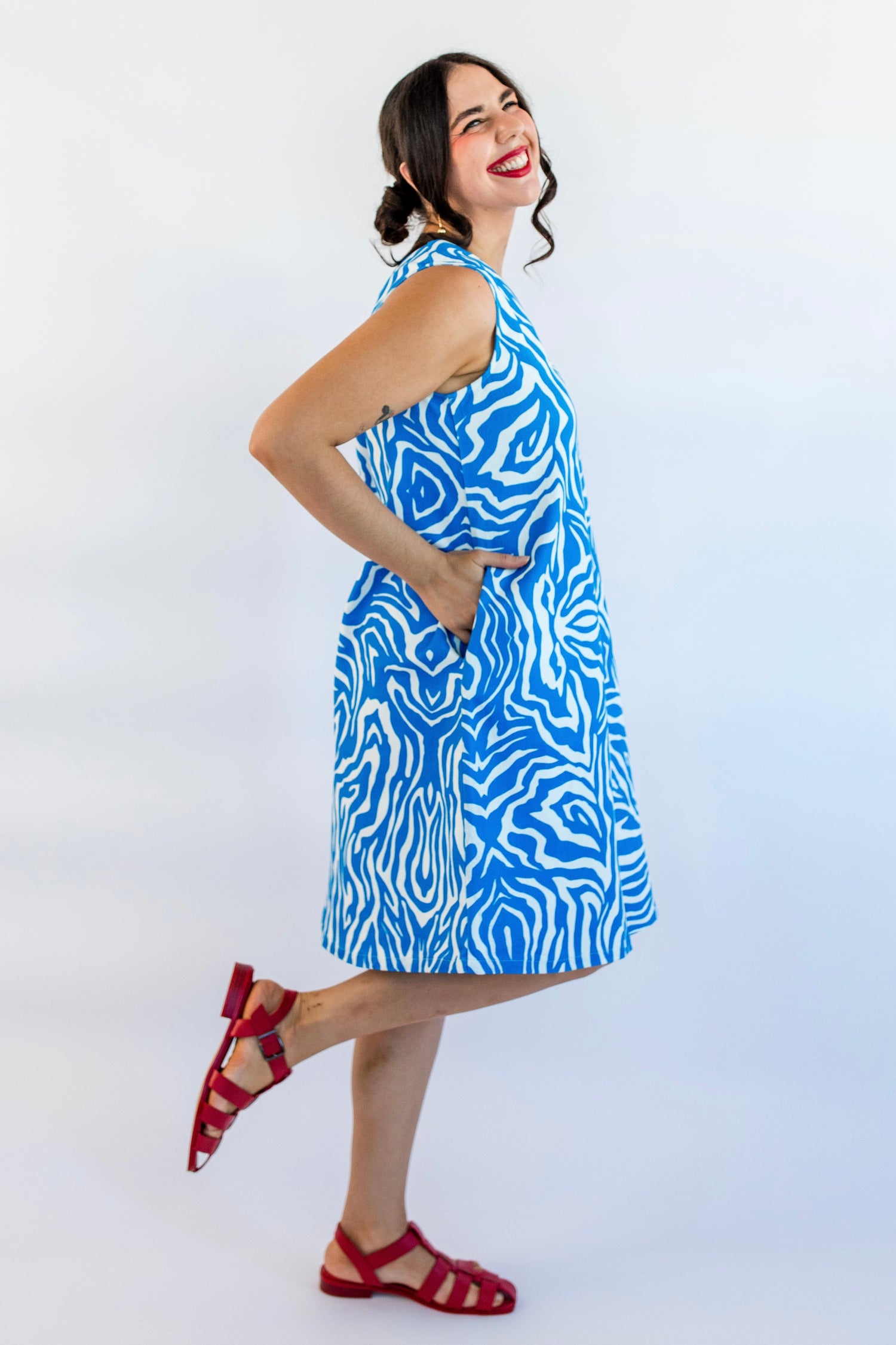 Zebra Hues Reversible A-Line Dress