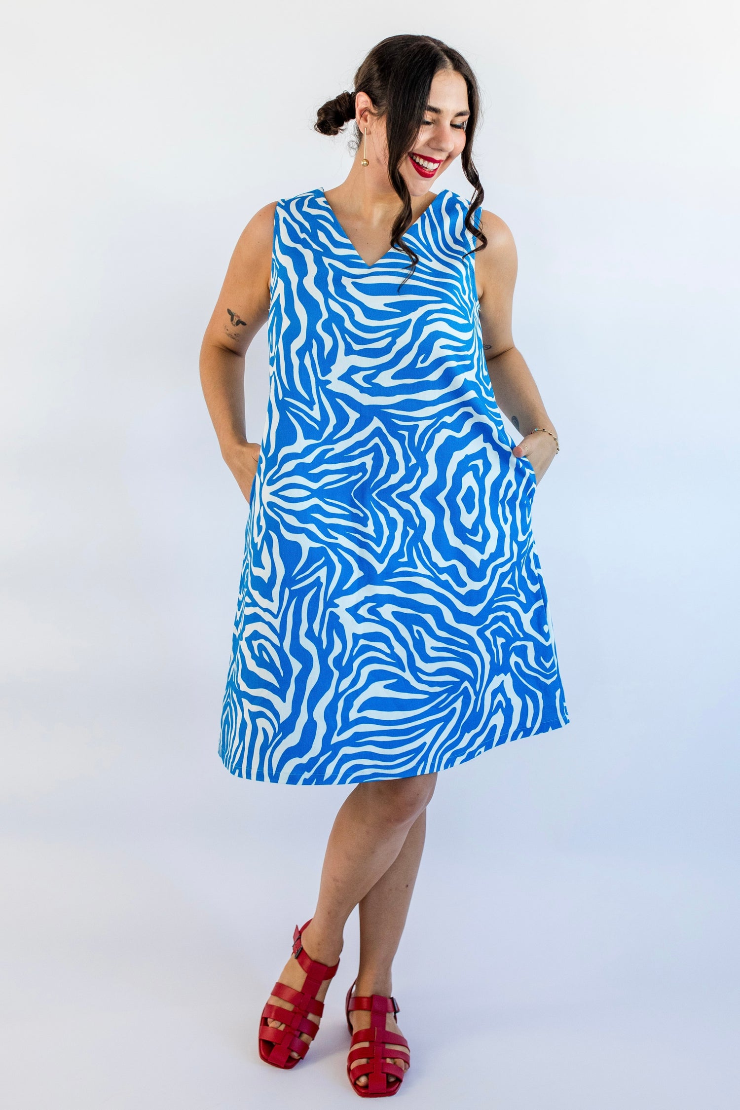 Zebra Hues Reversible A-Line Dress