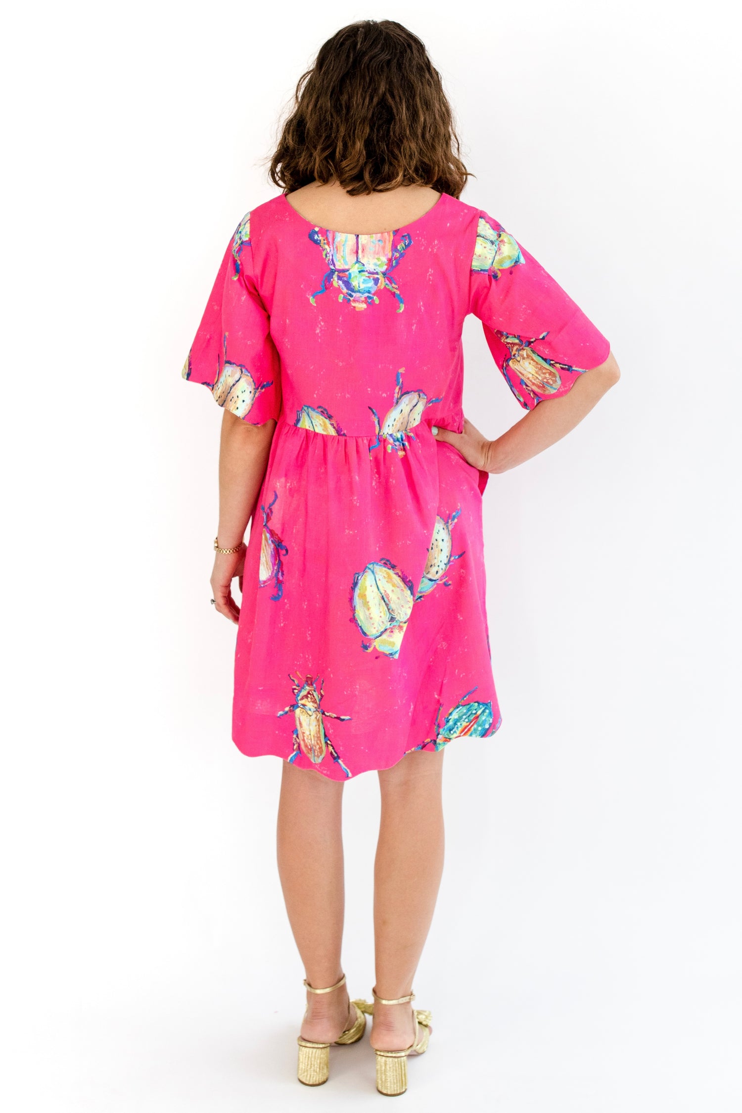 Pinkmas Beetle Wavy Dress