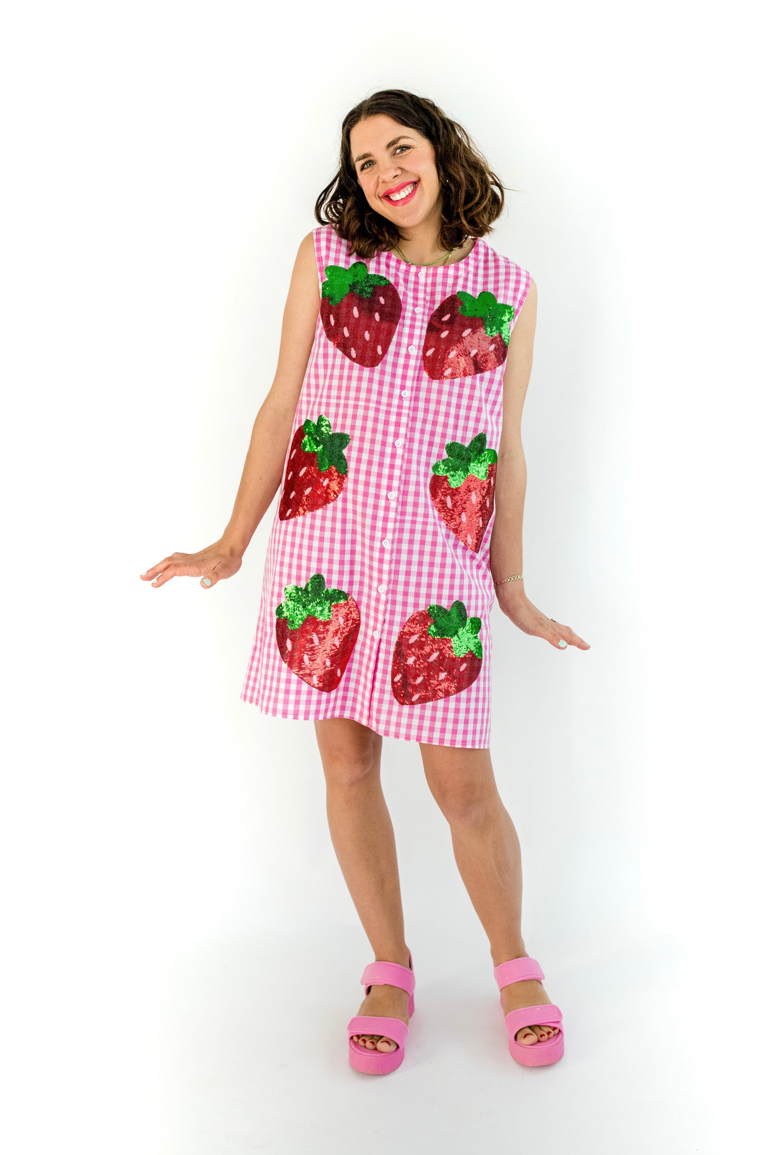 PRE-ORDER Strawberry Sparkle Shift Dress