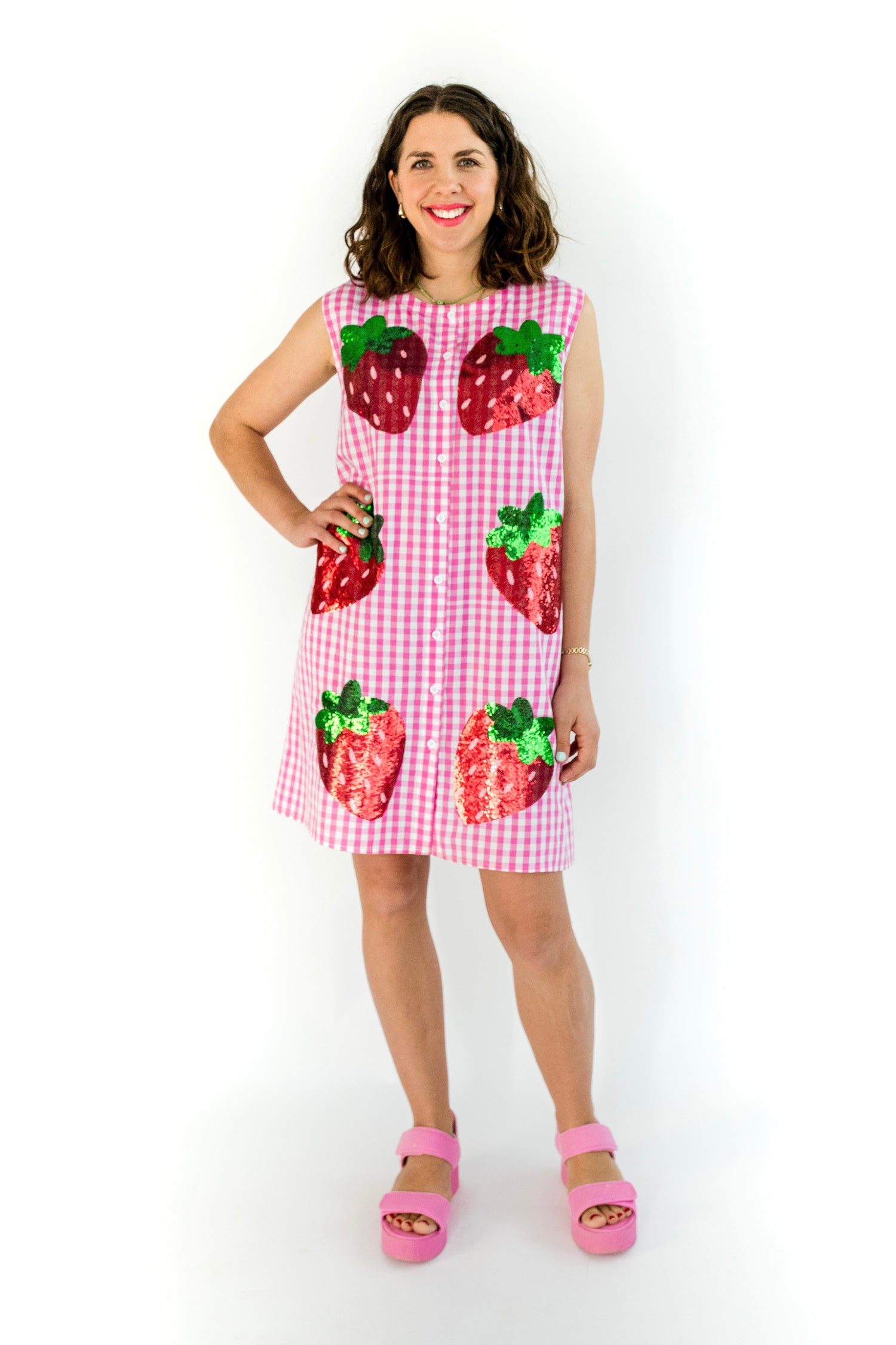 PRE-ORDER Strawberry Sparkle Shift Dress
