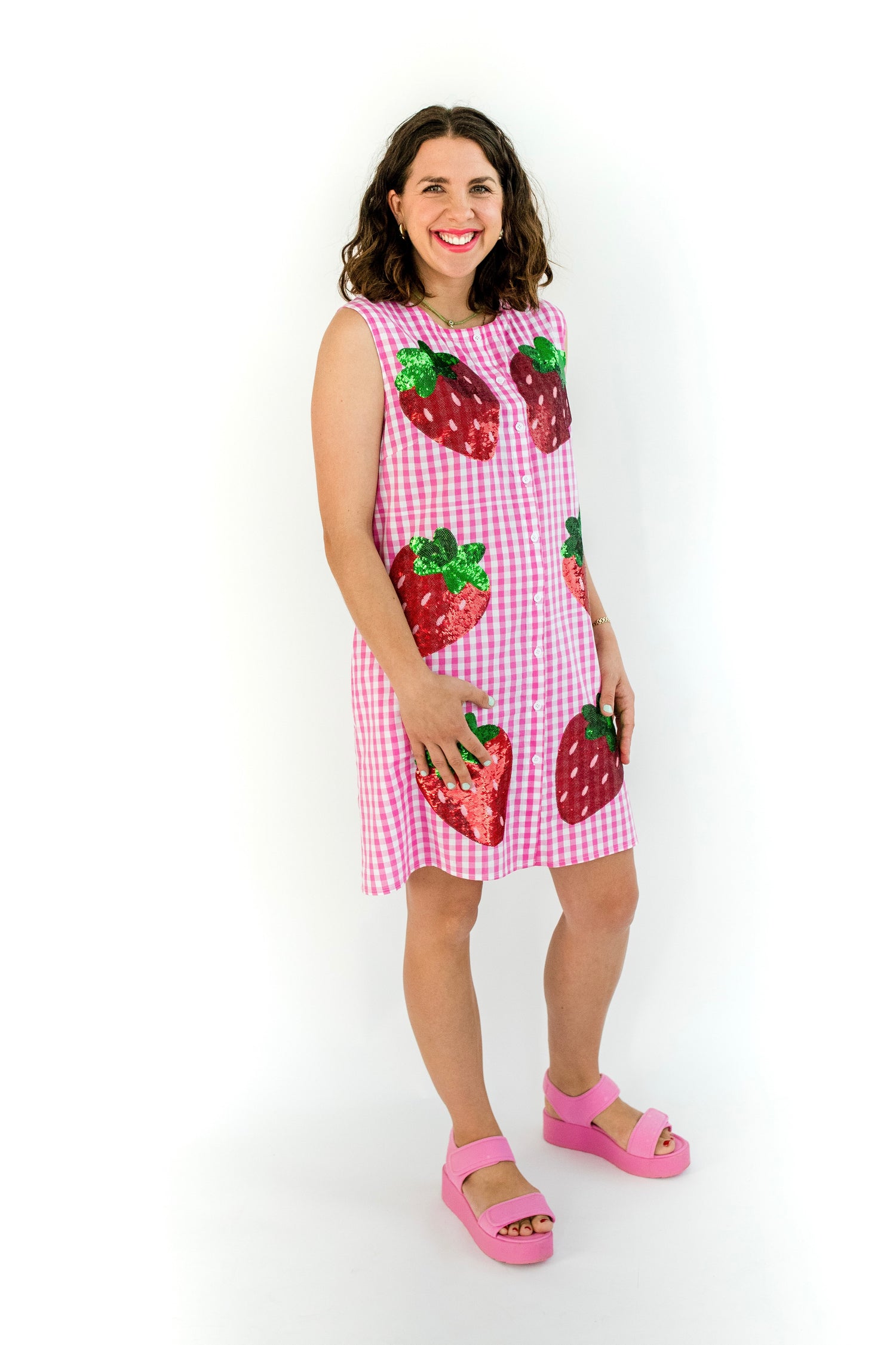 PRE-ORDER Strawberry Sparkle Shift Dress