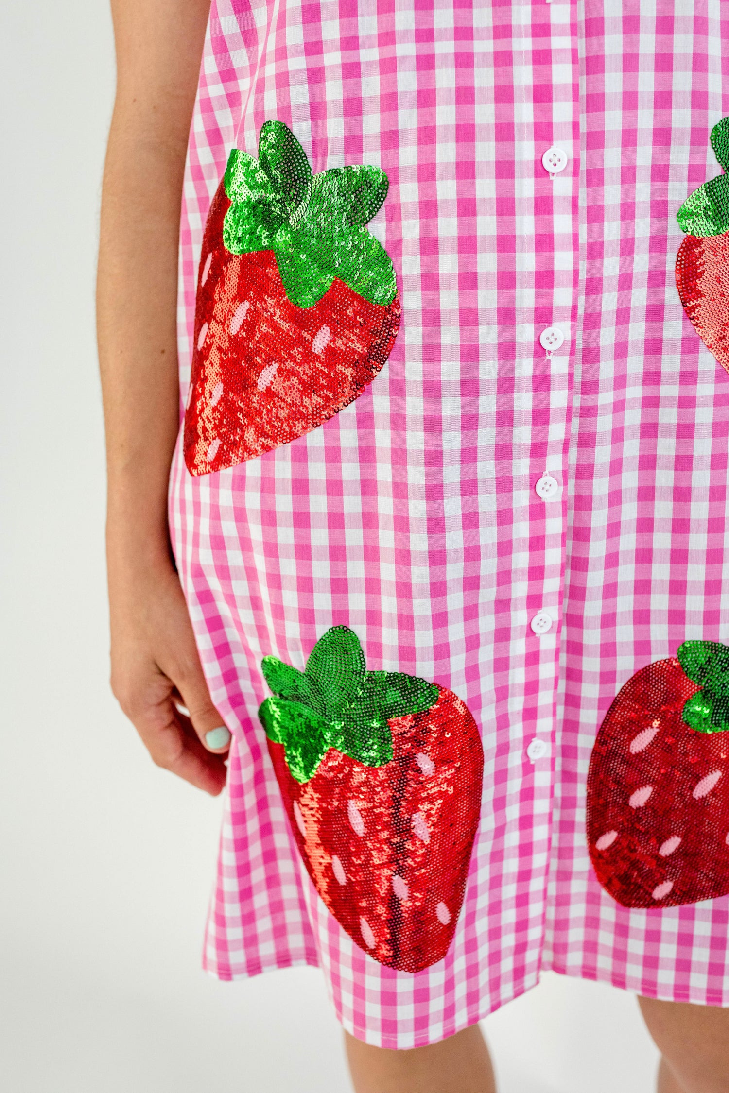 PRE-ORDER Strawberry Sparkle Shift Dress